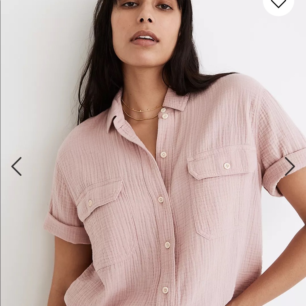 Madewell Lightspun Short-Sleeve Flap-Pocket Shirt